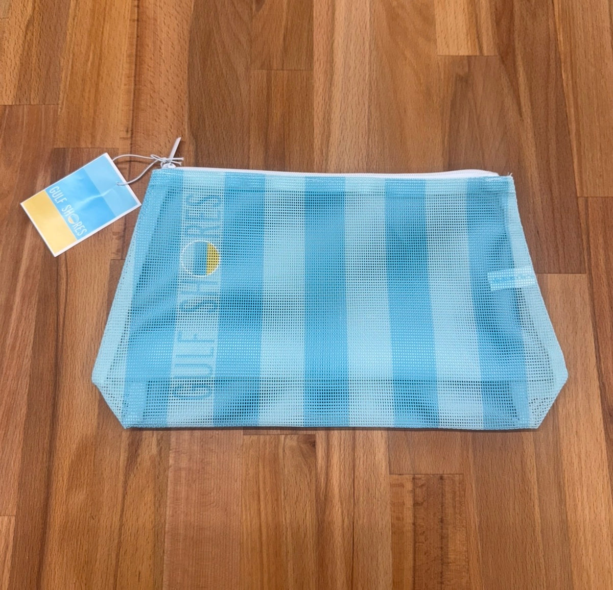 MicroMesh Zip Bag, Turquoise Cabana Stripe